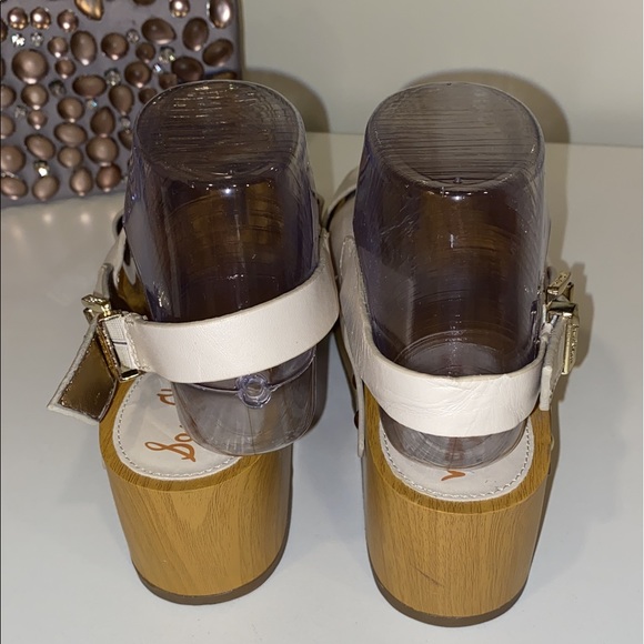 Sam Edelman Bentlee Wood Effect Flatform Heeled Sandals - Picture 8 of 11